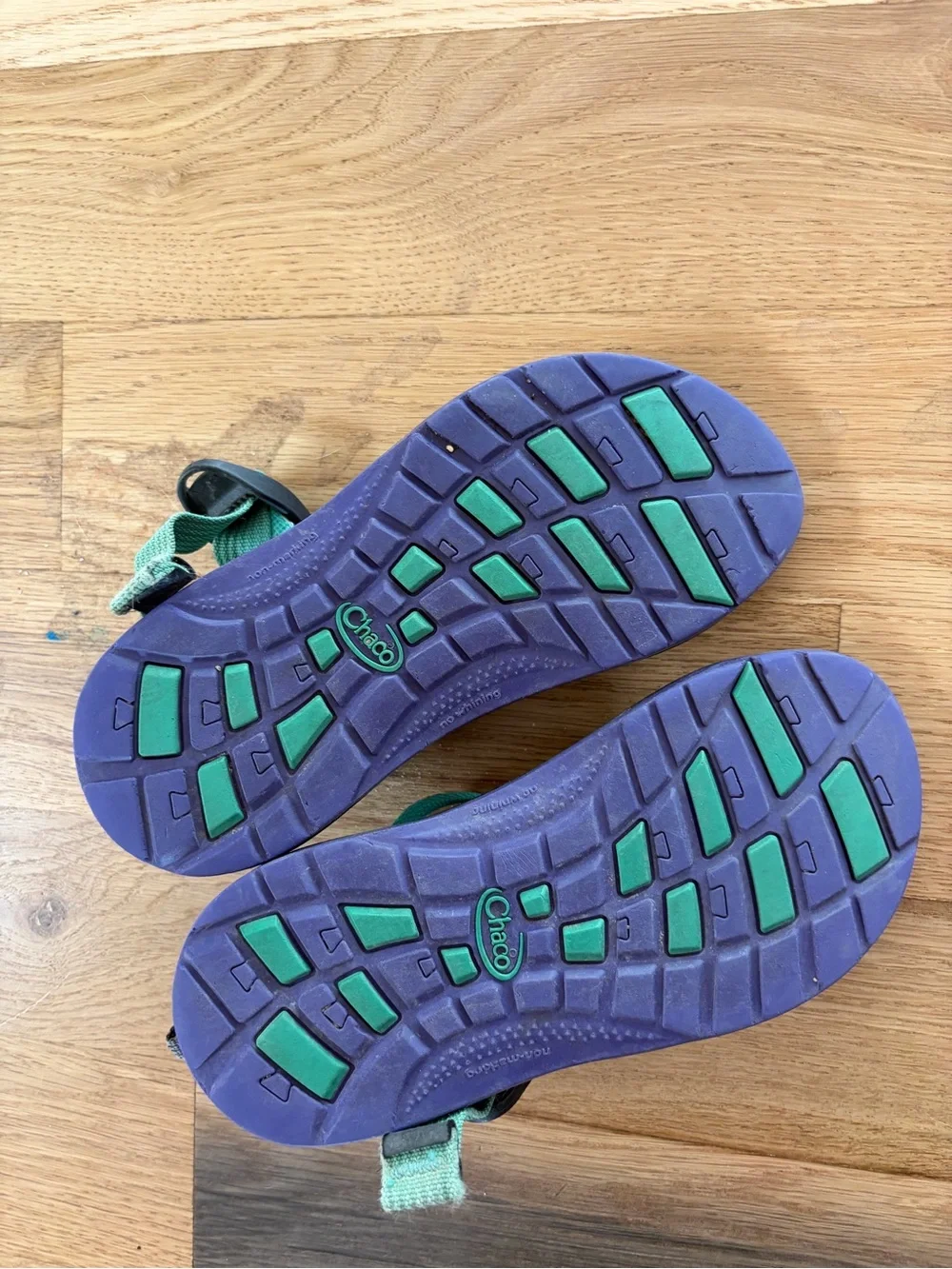 Chaco Kids Black Sandals with Teal & Coral Patterned Straps